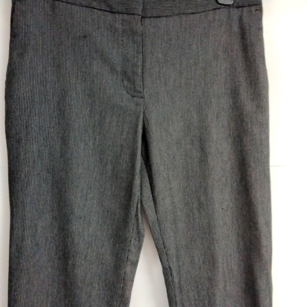 Trouser Pant Mario Serrani Italy  Black Tweed Zip Front Sz 6 Office Career